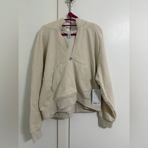 Athleta Cream Quarter-Zip Pullover